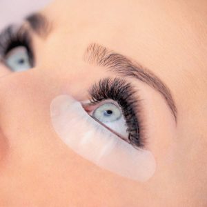 Close-up of Eyelash Extension on Young Woman
